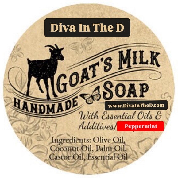 Peppermint Scent - Handmade Goat Milk Soap - 1 Bar - Picture 3 of 4